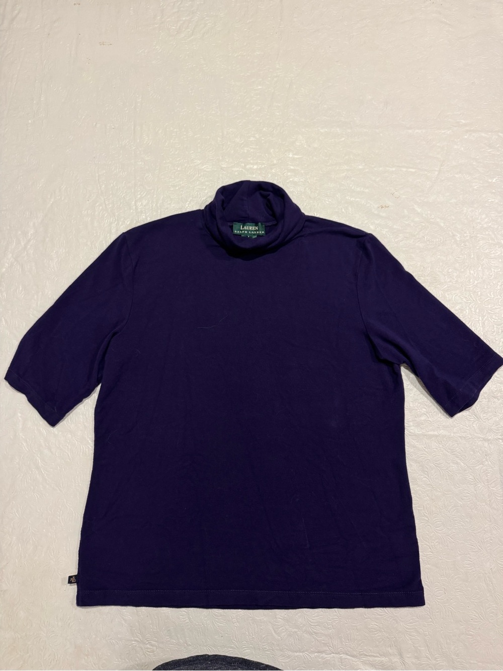 Ralph Lauren Purple Short-Sleeve stretch Turtleneck Tee